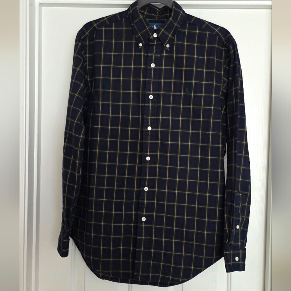 Ralph Lauren Blue and Yellow Casual Button Down Shirt